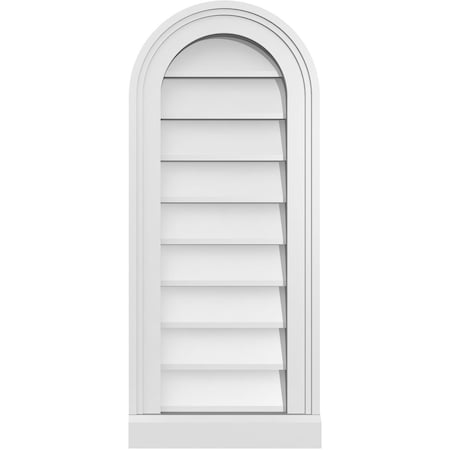 Ekena Millwork Round Top Surface Mount PVC Gable Vent w/ 2"W x 2"P Brickmould Sill Frame, 12"W x 28"H GVPRT12X2803SN